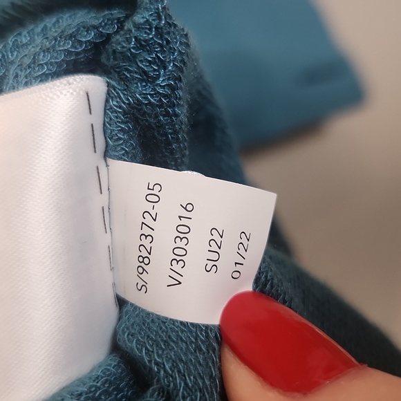 Athleta Sunrise V-Neck Modal Blend‎ Teal Sweatshirt Size Large - Picture 5 of 9